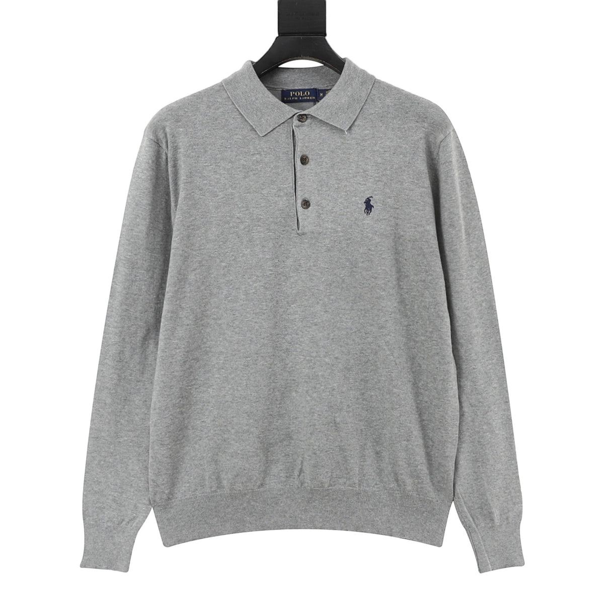 Cotton Polo-Collar Jumper Andover Heather