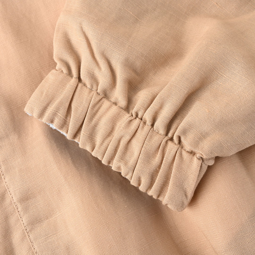 Reversible Linen Bomber Grain Beige