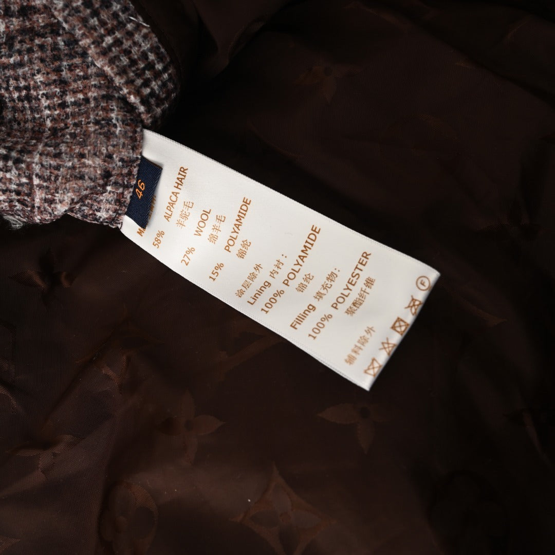 Tweed Down Blouson Glen Plaid