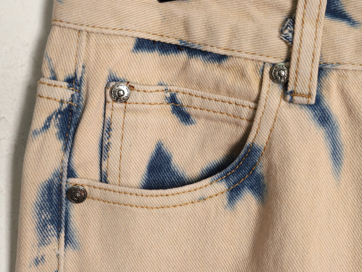 Tie-Dye Multicolor Cross Denim Jeans