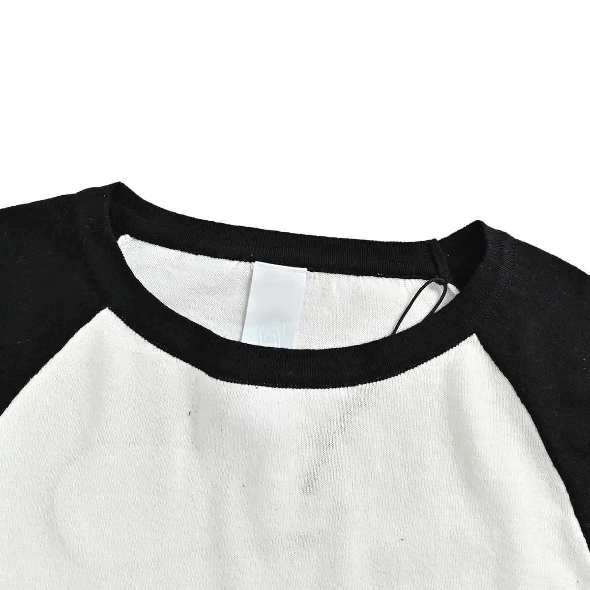 Raglan Baseball Long Sleeve T-Shirt White & Black