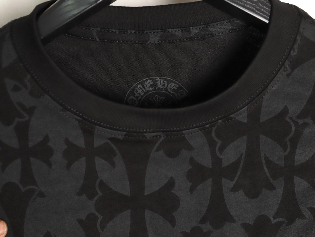Graveyard Cemetery Cross Long Sleeve Pocket T-Shirt Black