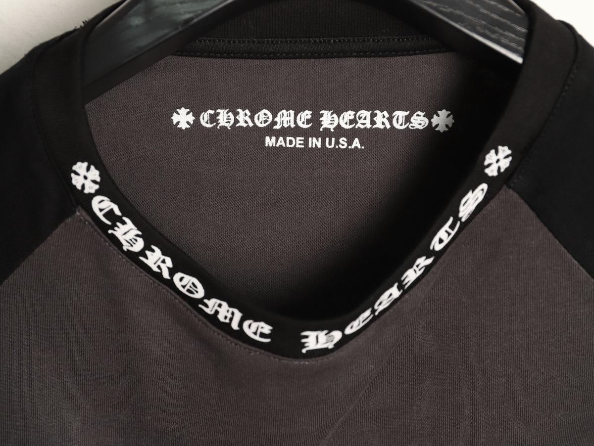 Horseshoe Raglan Long Sleeve T-Shirt Charcoal & Black