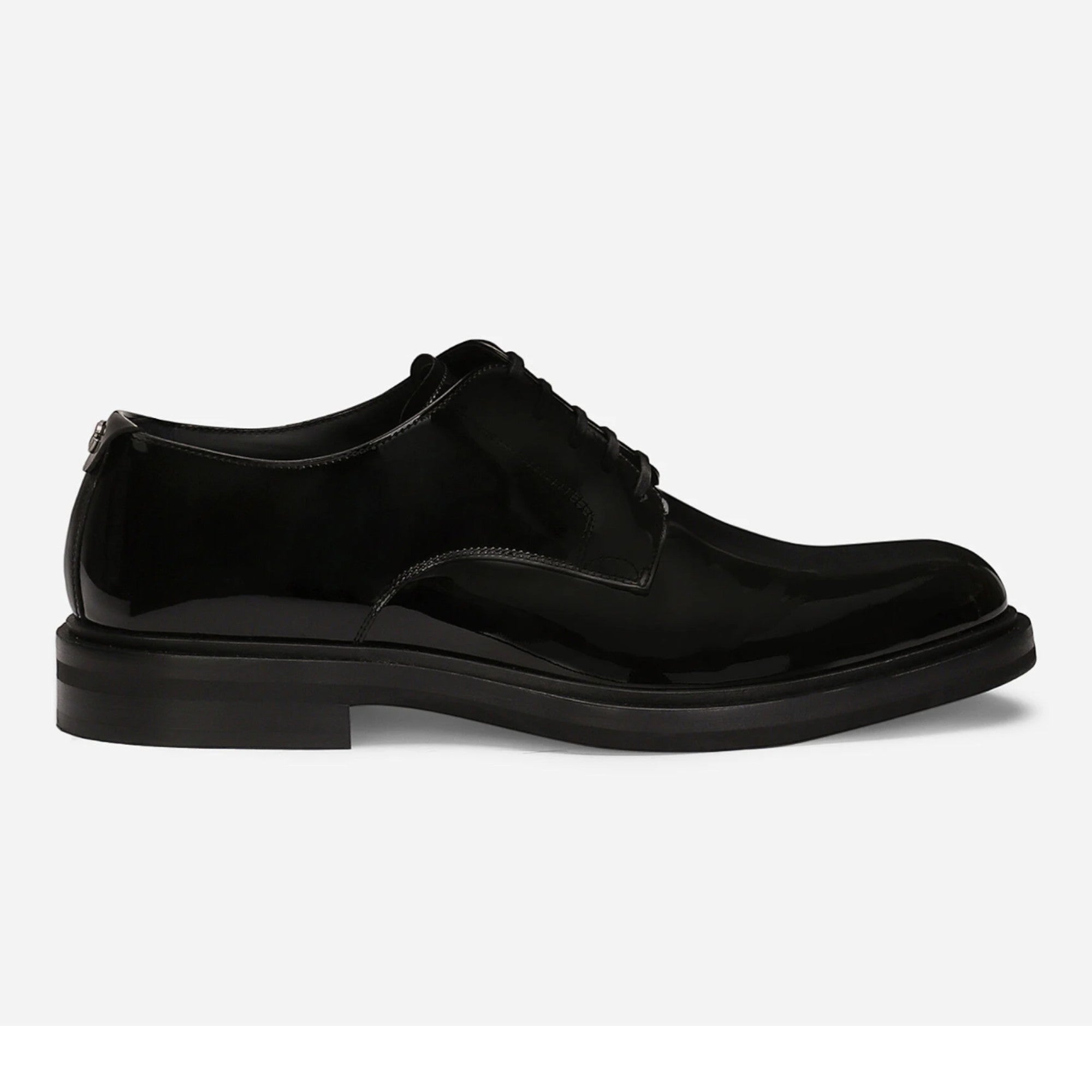 Patent Leather Derby Shoes in Black
