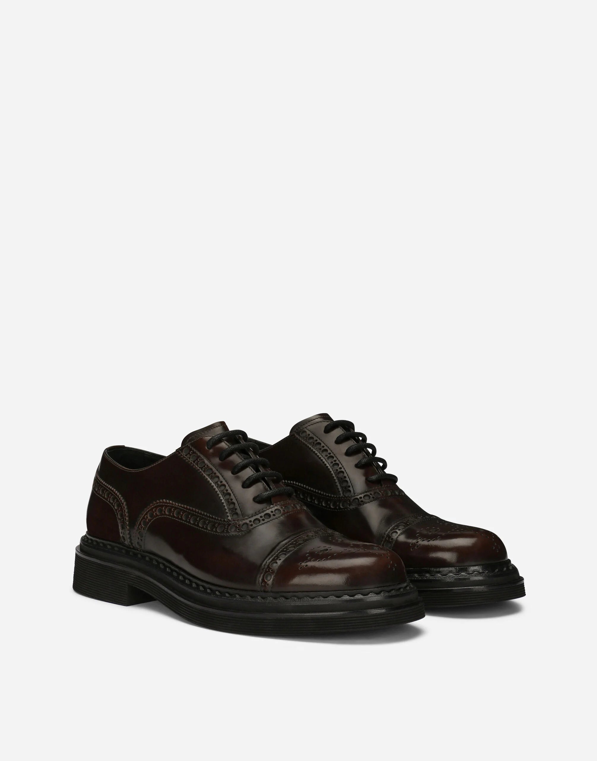 Brushed Calfskin Oxfords in Brown
