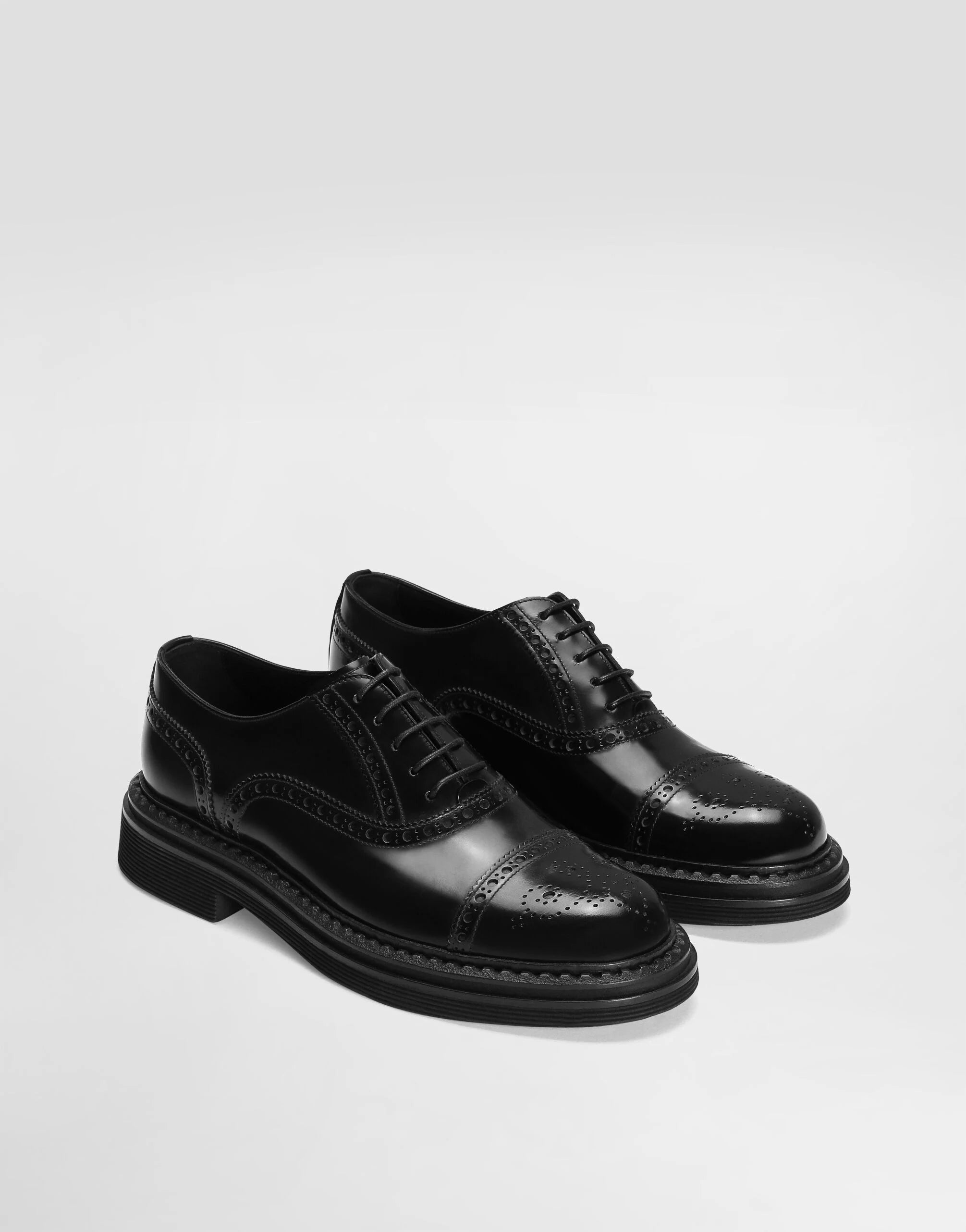 Brushed Calfskin Oxfords in Black