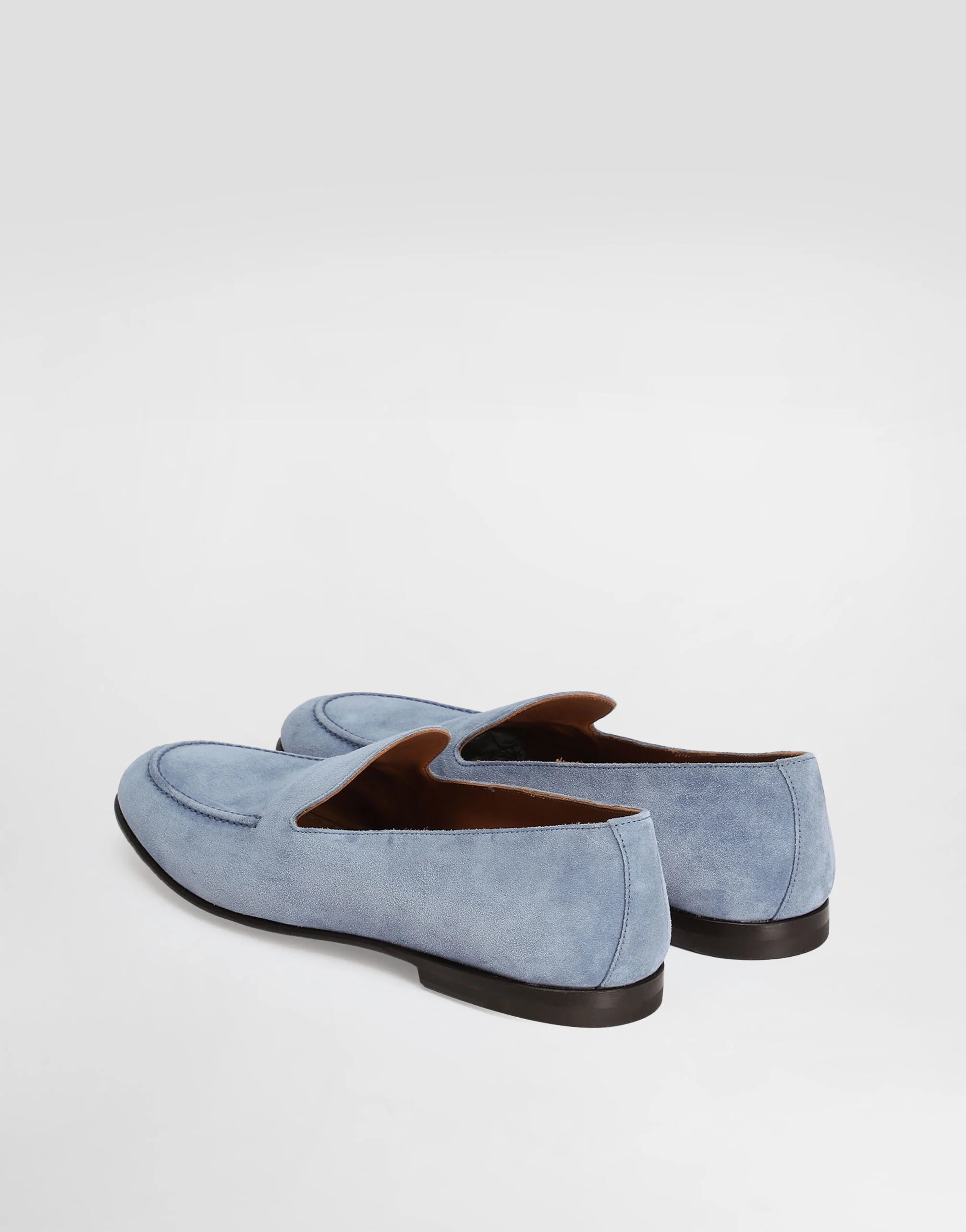 Split Calfskin Loafers in Azure