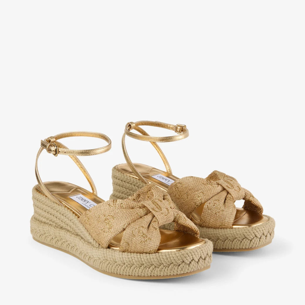 Aella Wedge 60 Gold Raffia