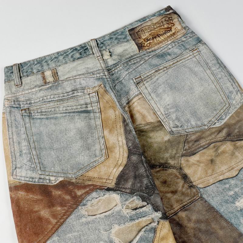 Patchwork Print Loose Fit Trousers