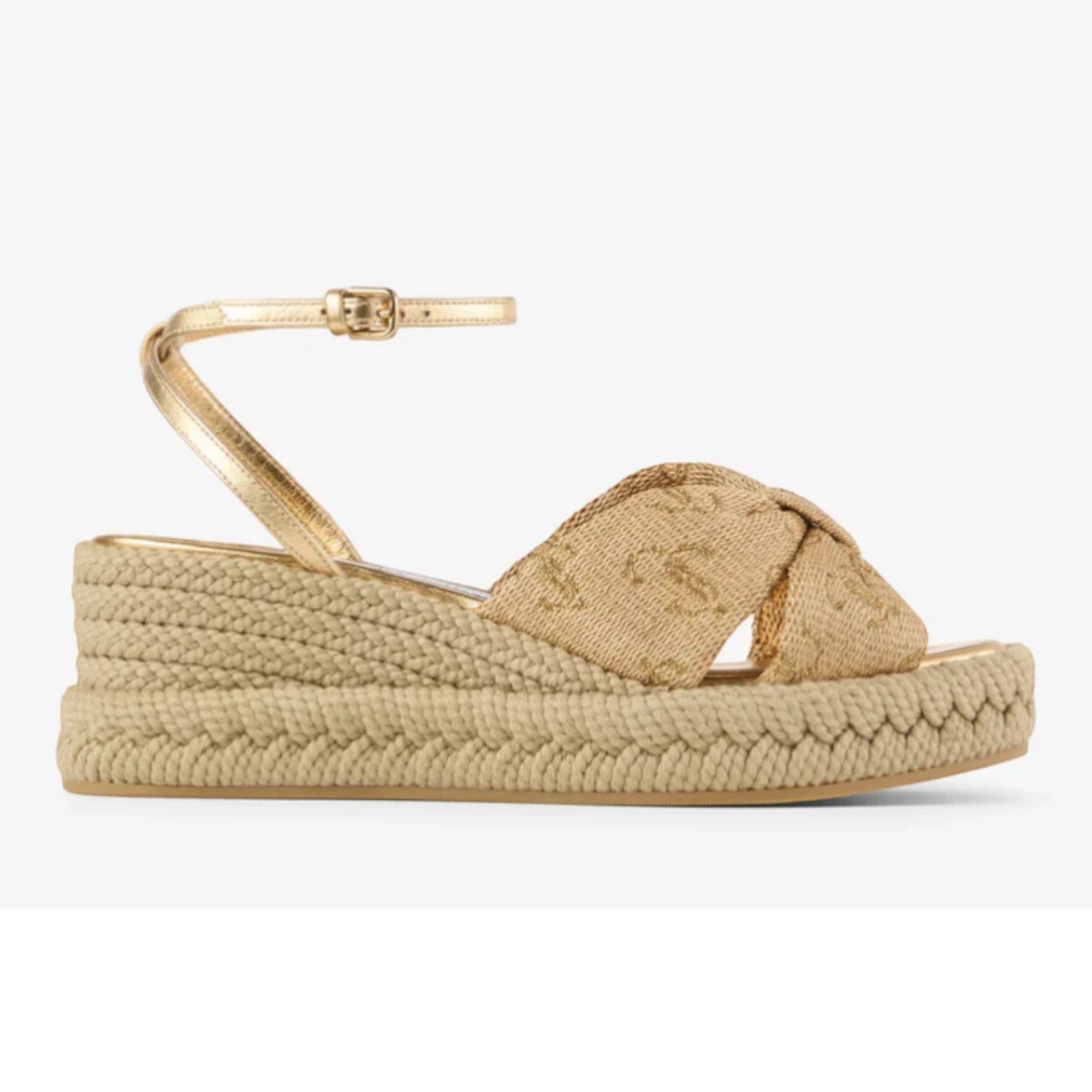 Aella Wedge 60 Gold Raffia