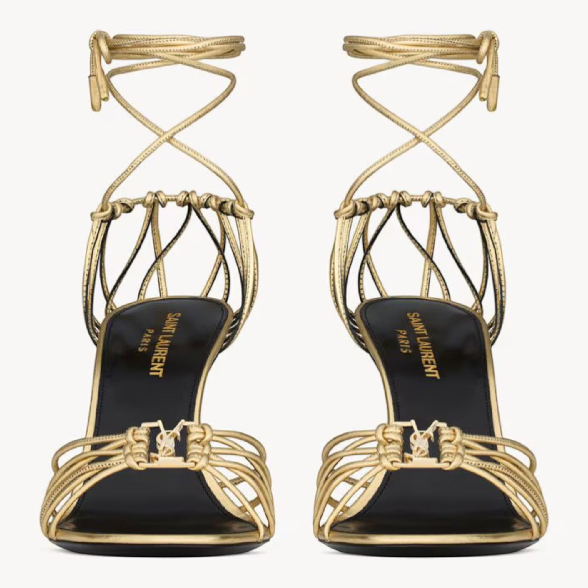 Babylone Lace-Up Sandals Gold