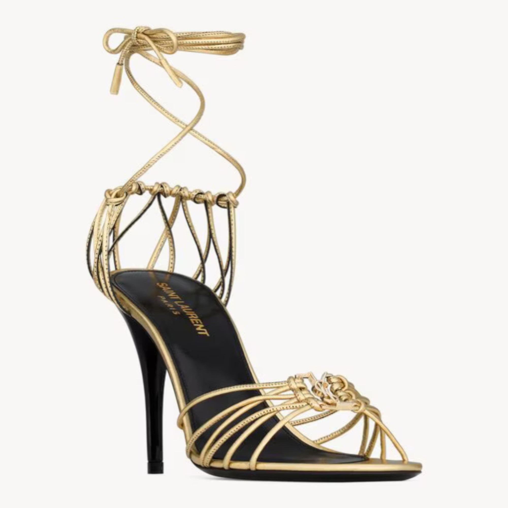 Babylone Lace-Up Sandals Gold
