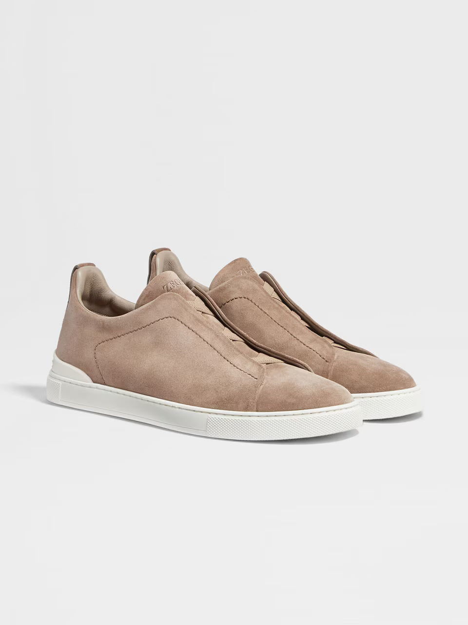 Zegna Beige Suede Triple Stitch™ Sneakers