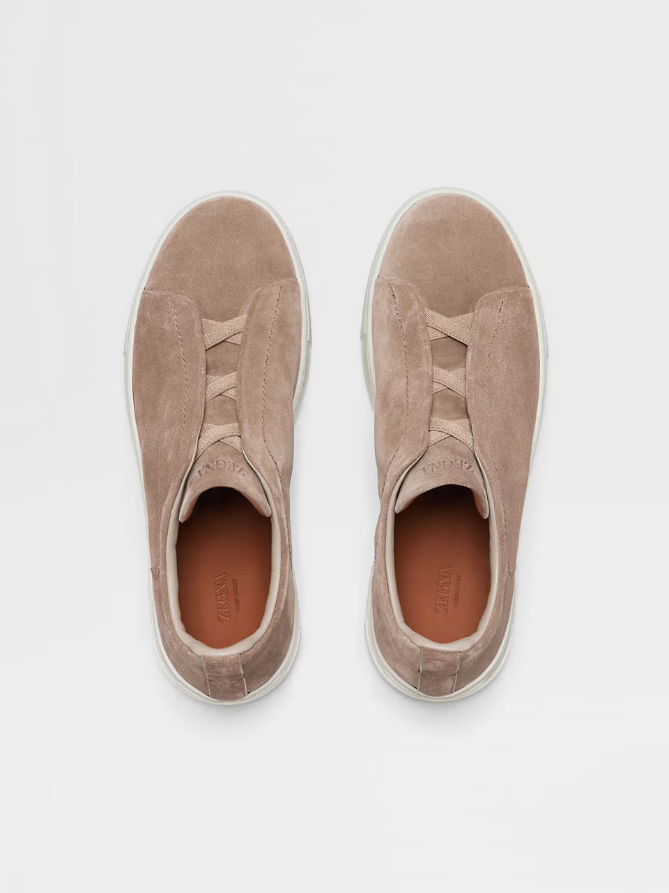 Zegna Beige Suede Triple Stitch™ Sneakers