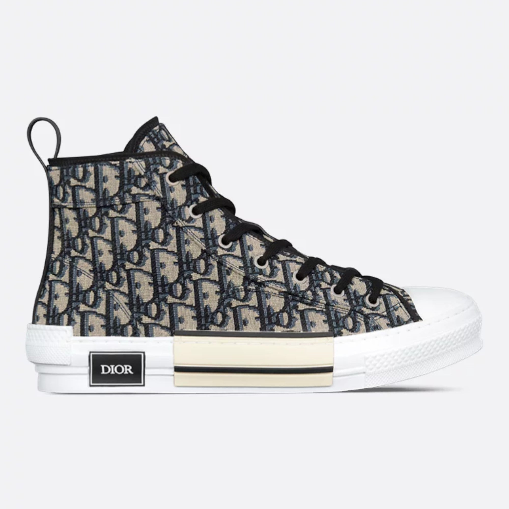 Dior B23 Beige and Black Dior Oblique Jacquard Sneakers