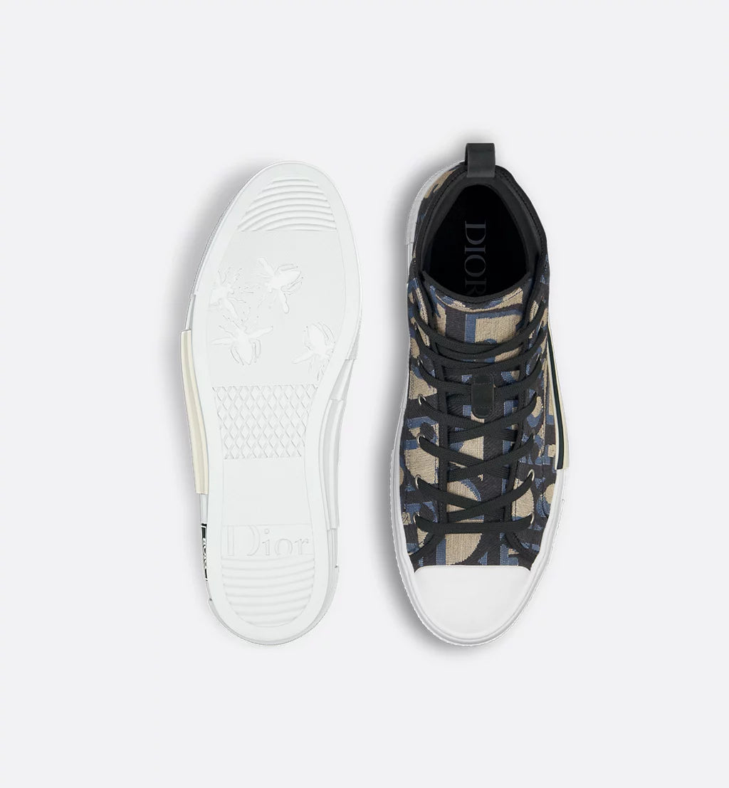 Dior B23 Beige and Black Maxi Oblique Jacquard Sneakers