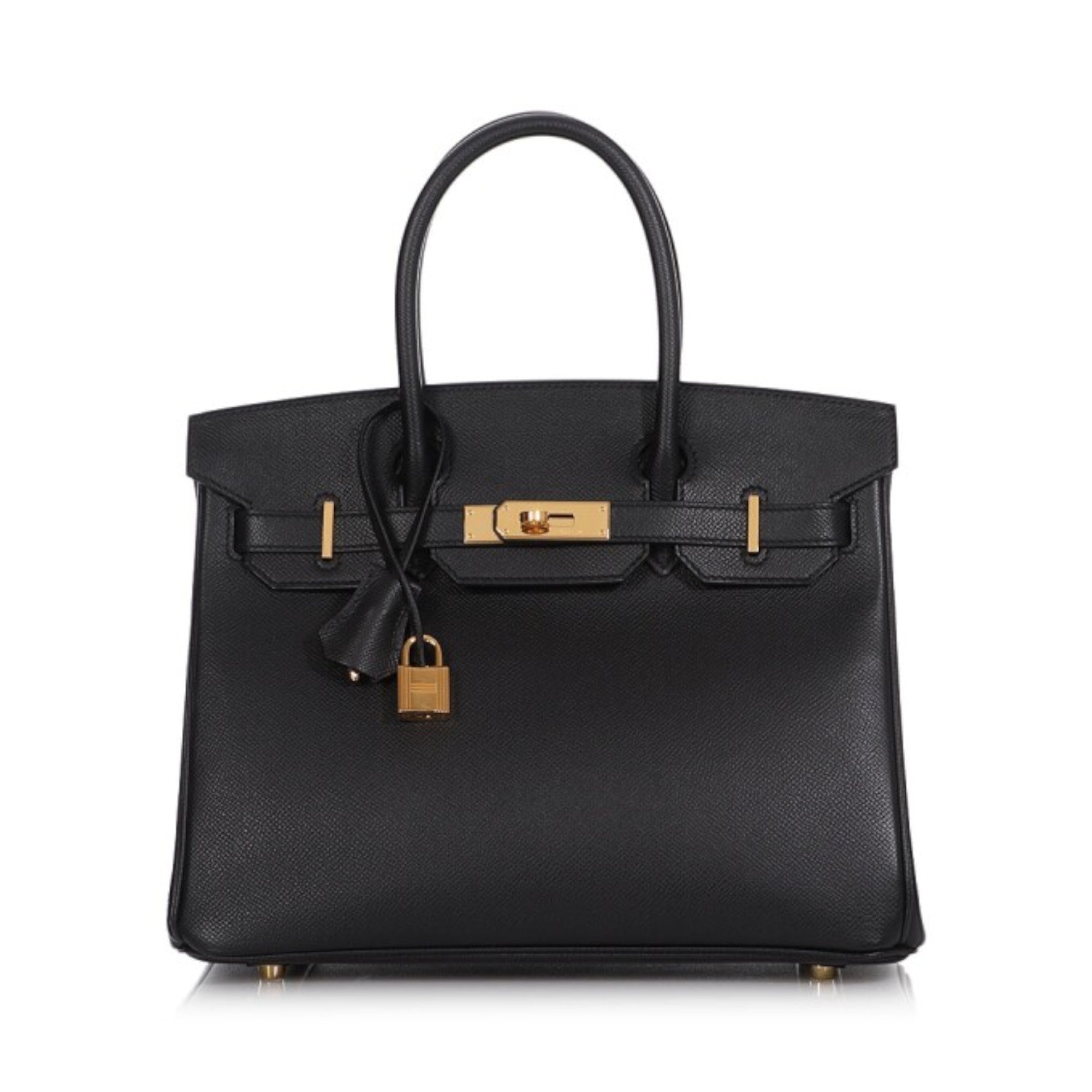 Black Epsom Leather Gold Hardware