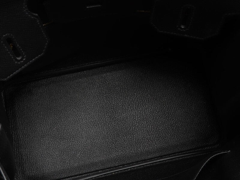 Black Epsom Leather Gold Hardware