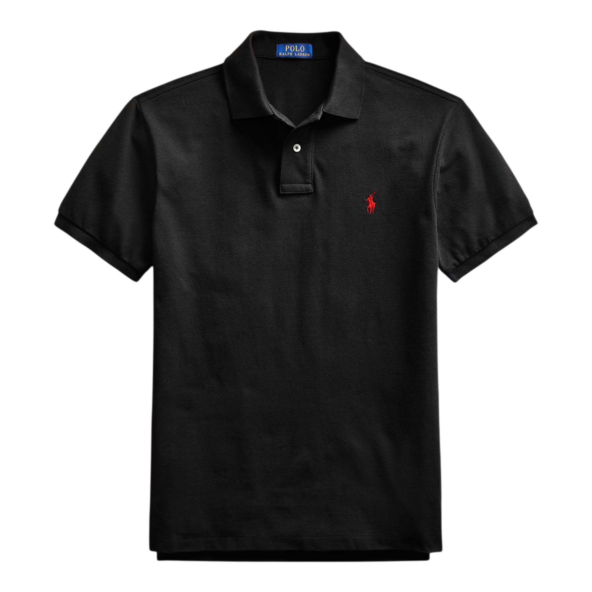 Slim Fit Mesh Polo Shirt Black/Red
