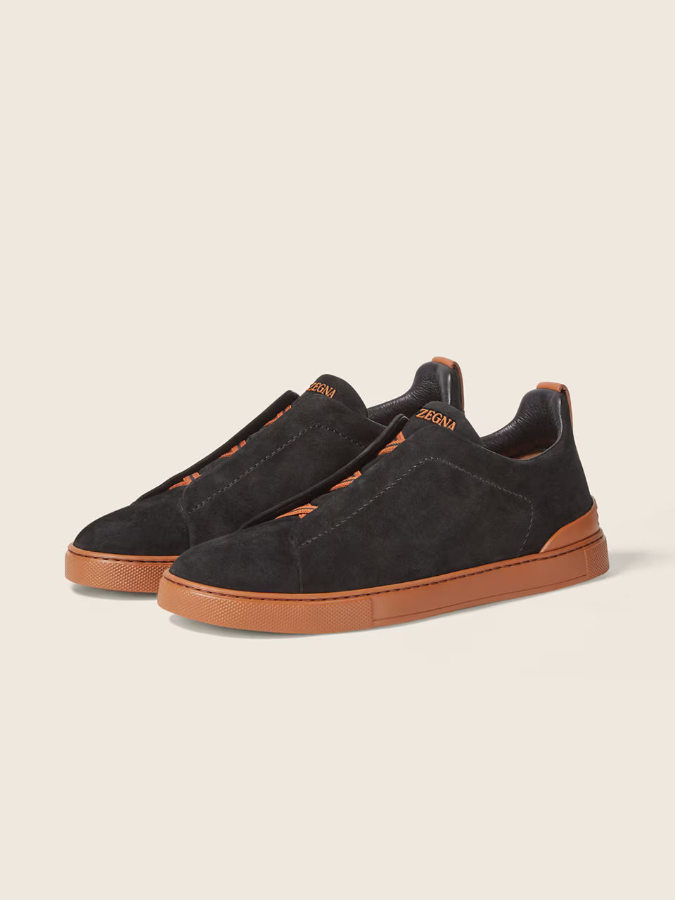 Zegna Black Suede Triple Stitch™ Sneakers