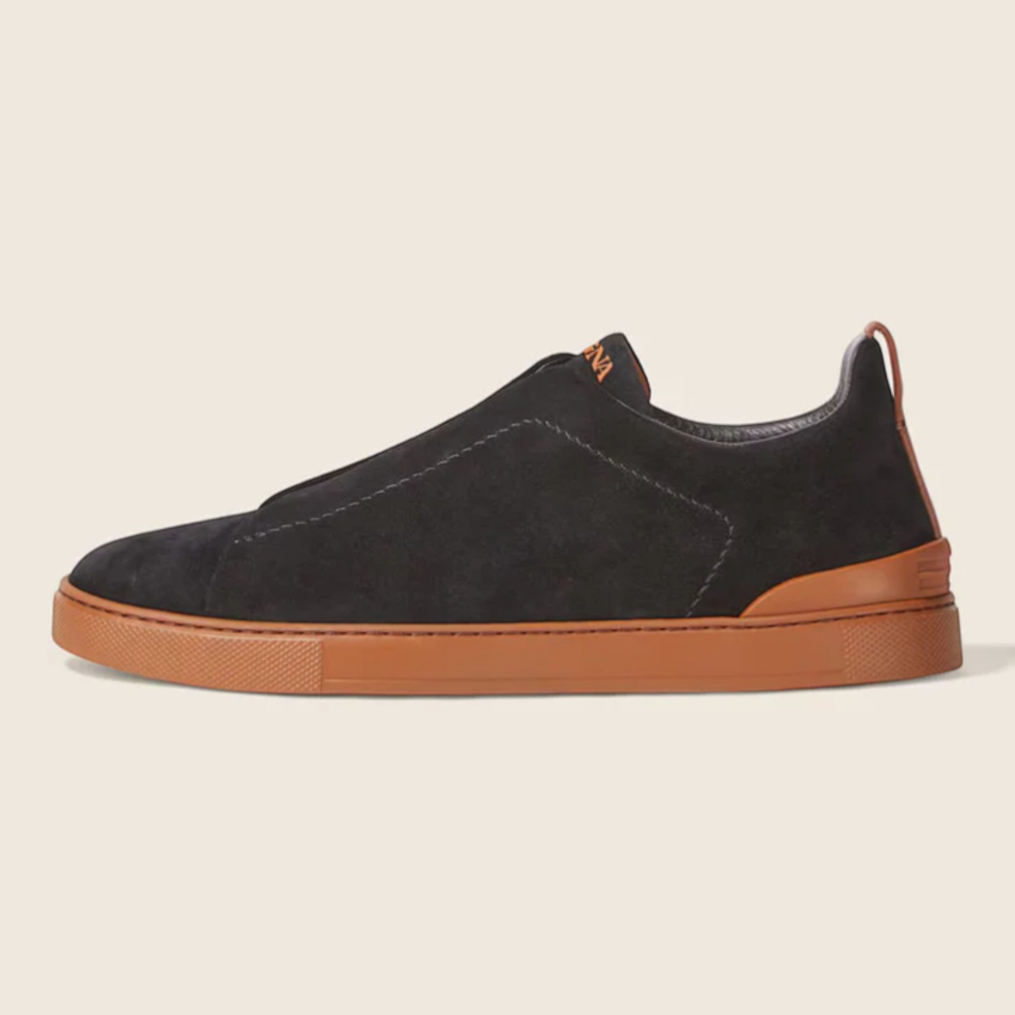 Zegna Black Suede Triple Stitch™ Sneakers
