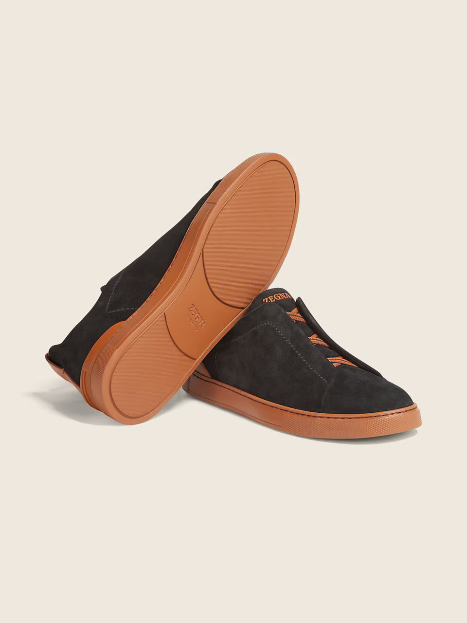 Zegna Black Suede Triple Stitch™ Sneakers