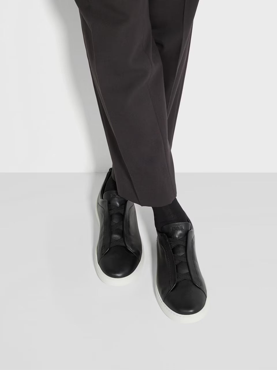 Zegna Black Triple Stitch™ SECONDSKIN Sneakers