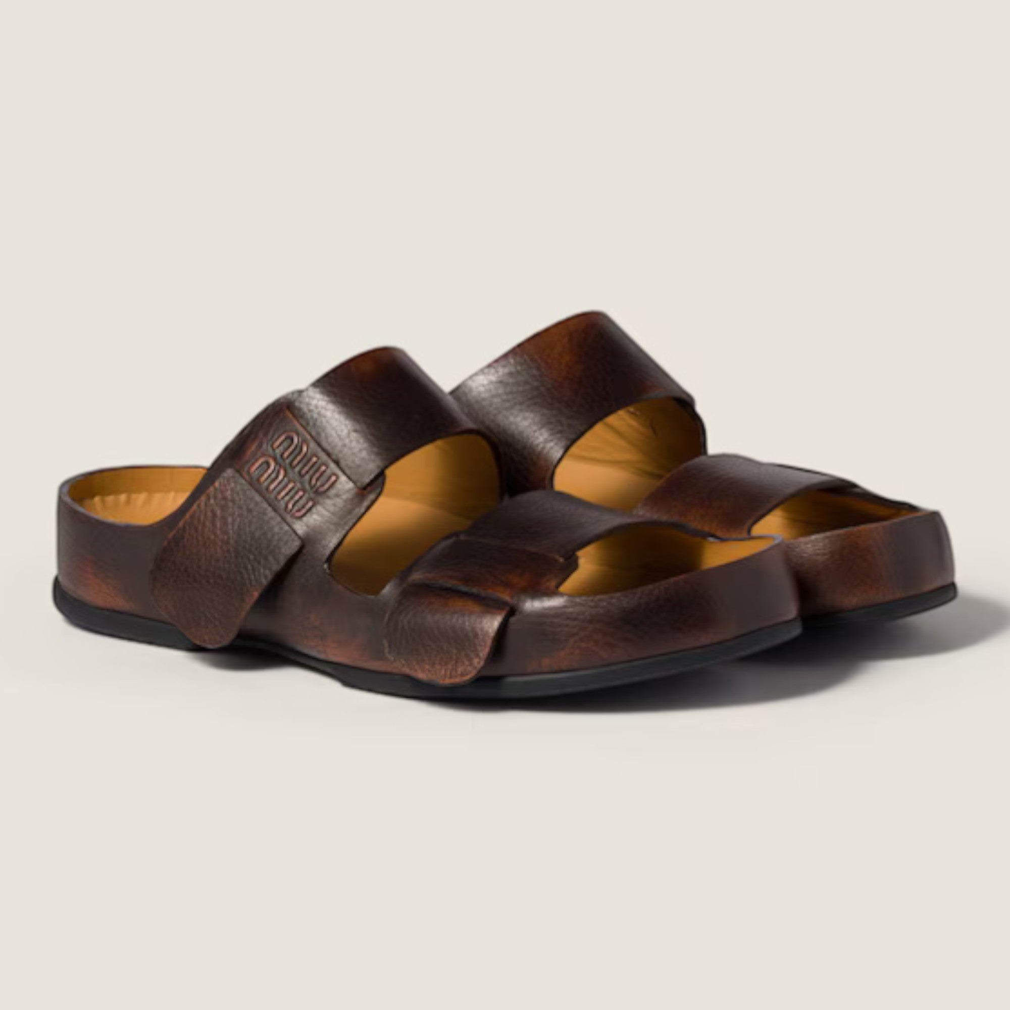 Bleached Leather Sandals Palisander