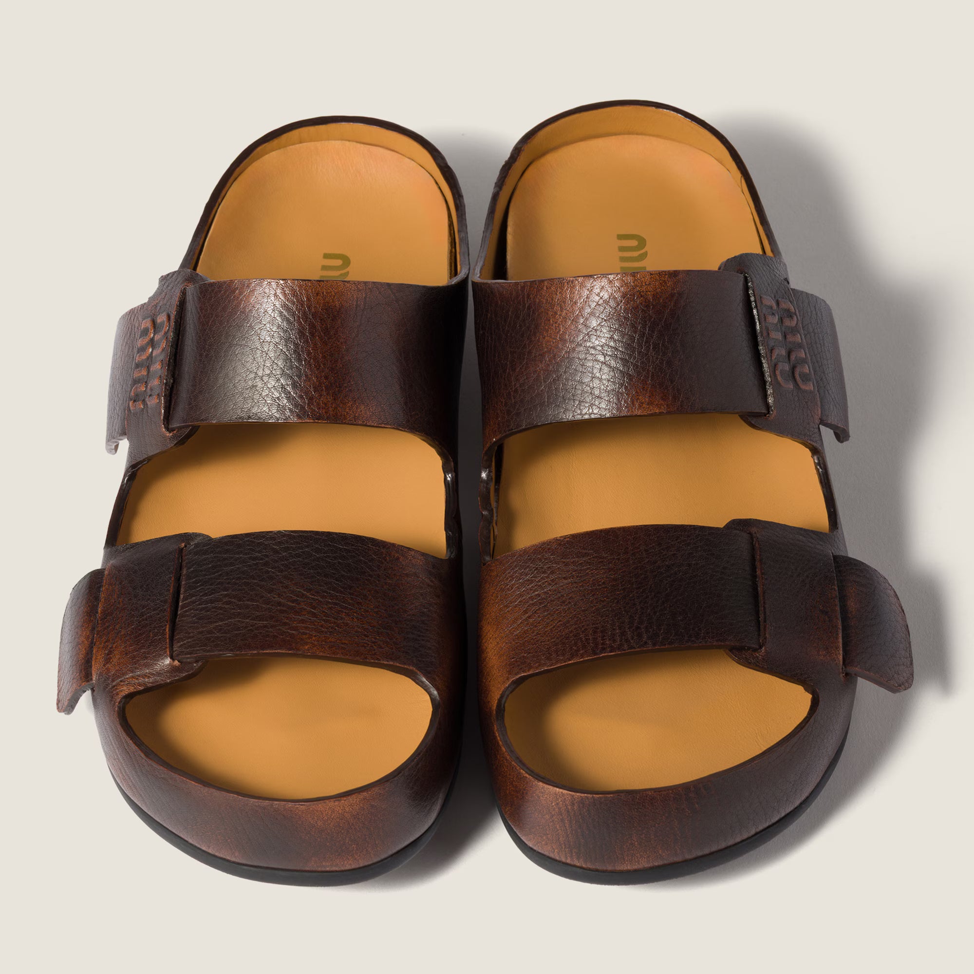 Bleached Leather Sandals Palisander