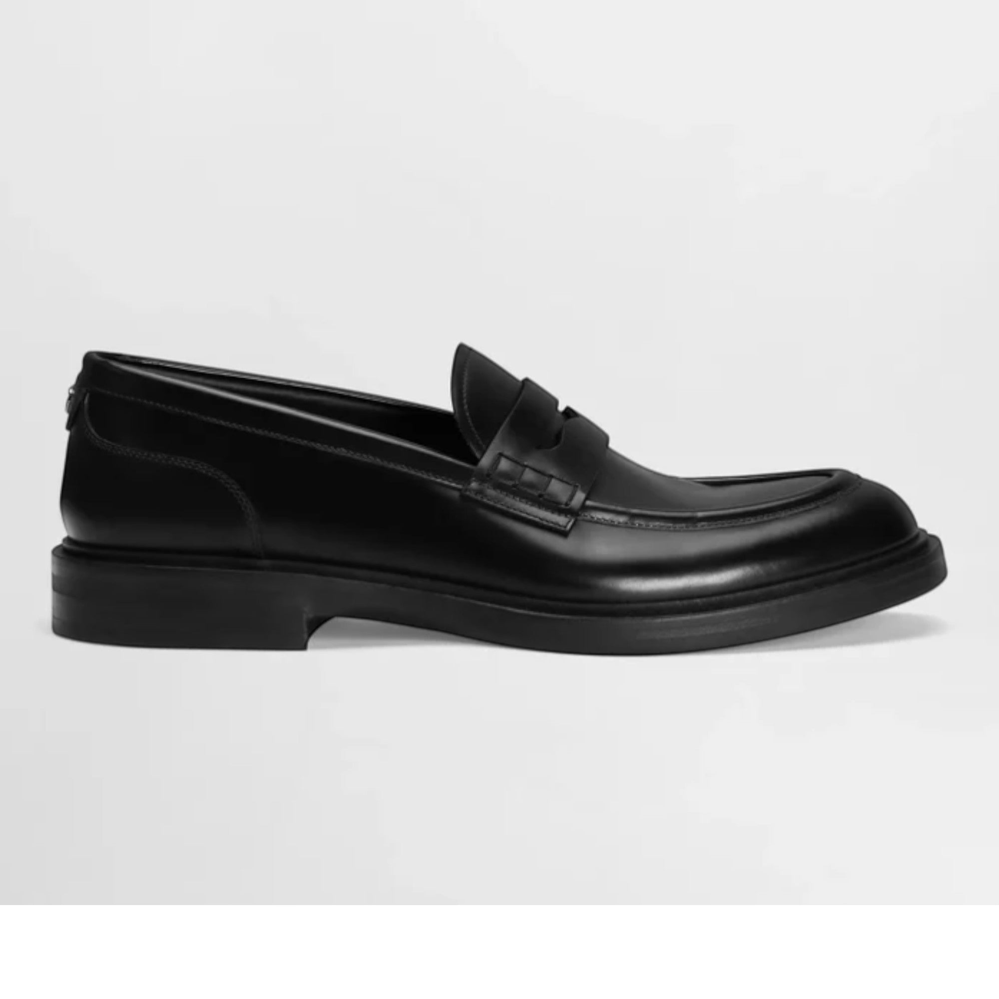 Brushed Calfskin Loafers in Black