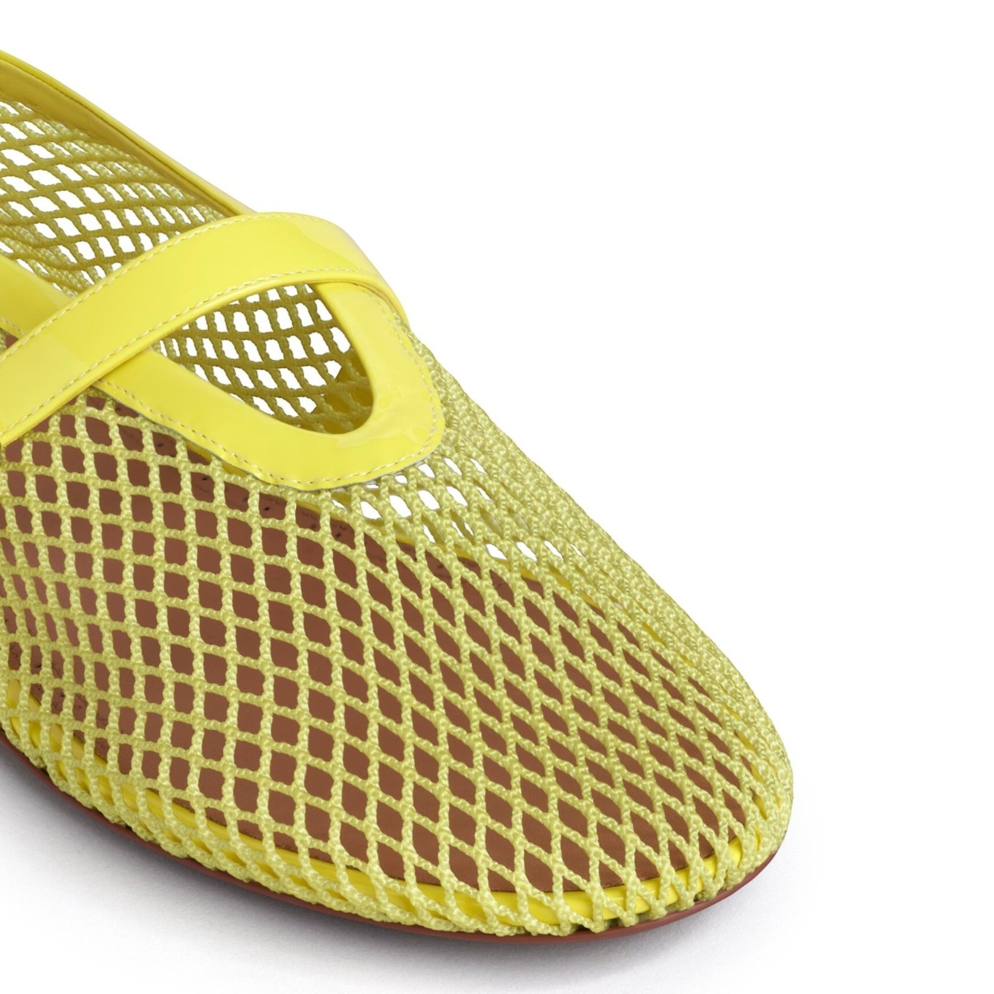 Fishnet Ballet Flats Yellow