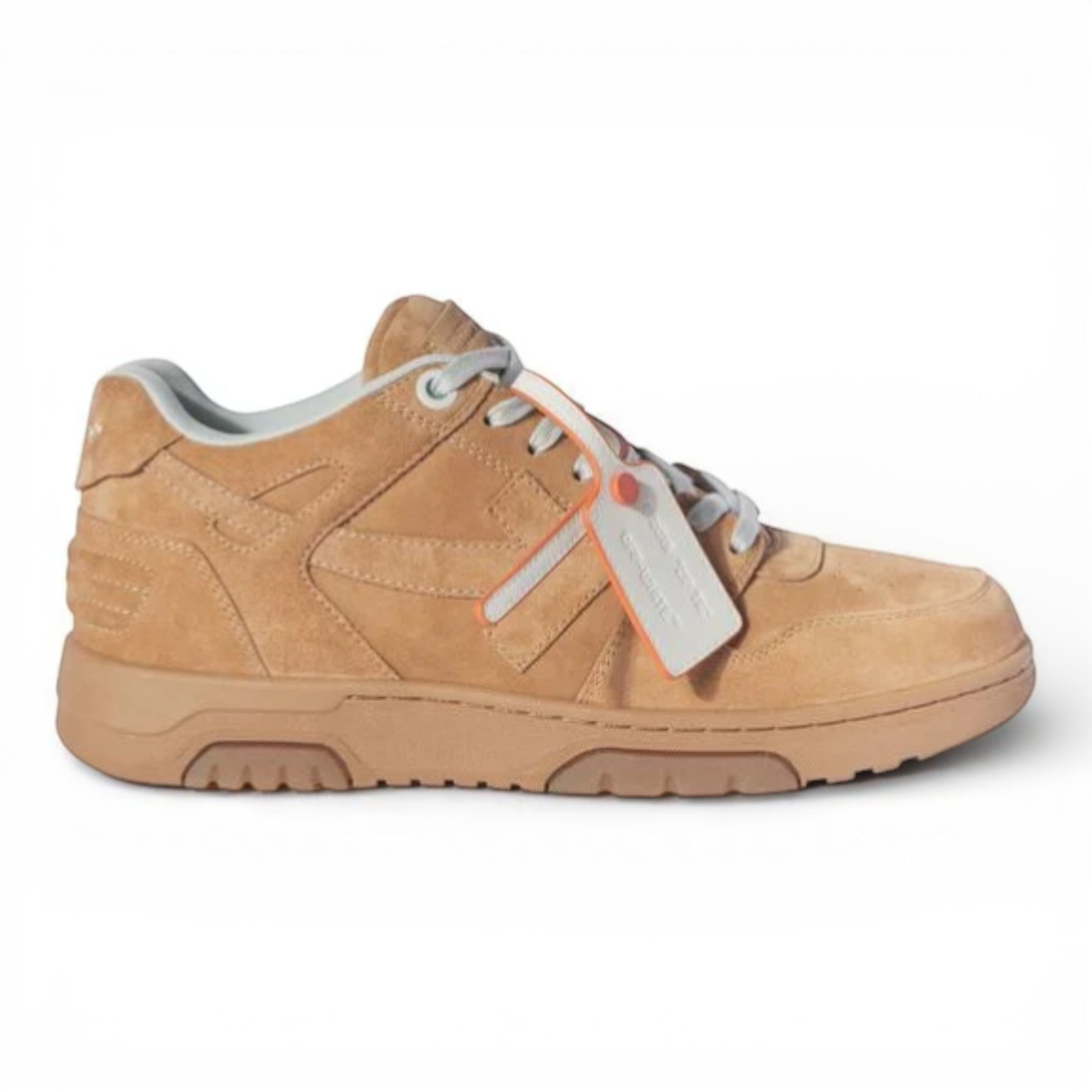 Off-White “Out Of Office” Sneaker in Camel Suede with Arrow