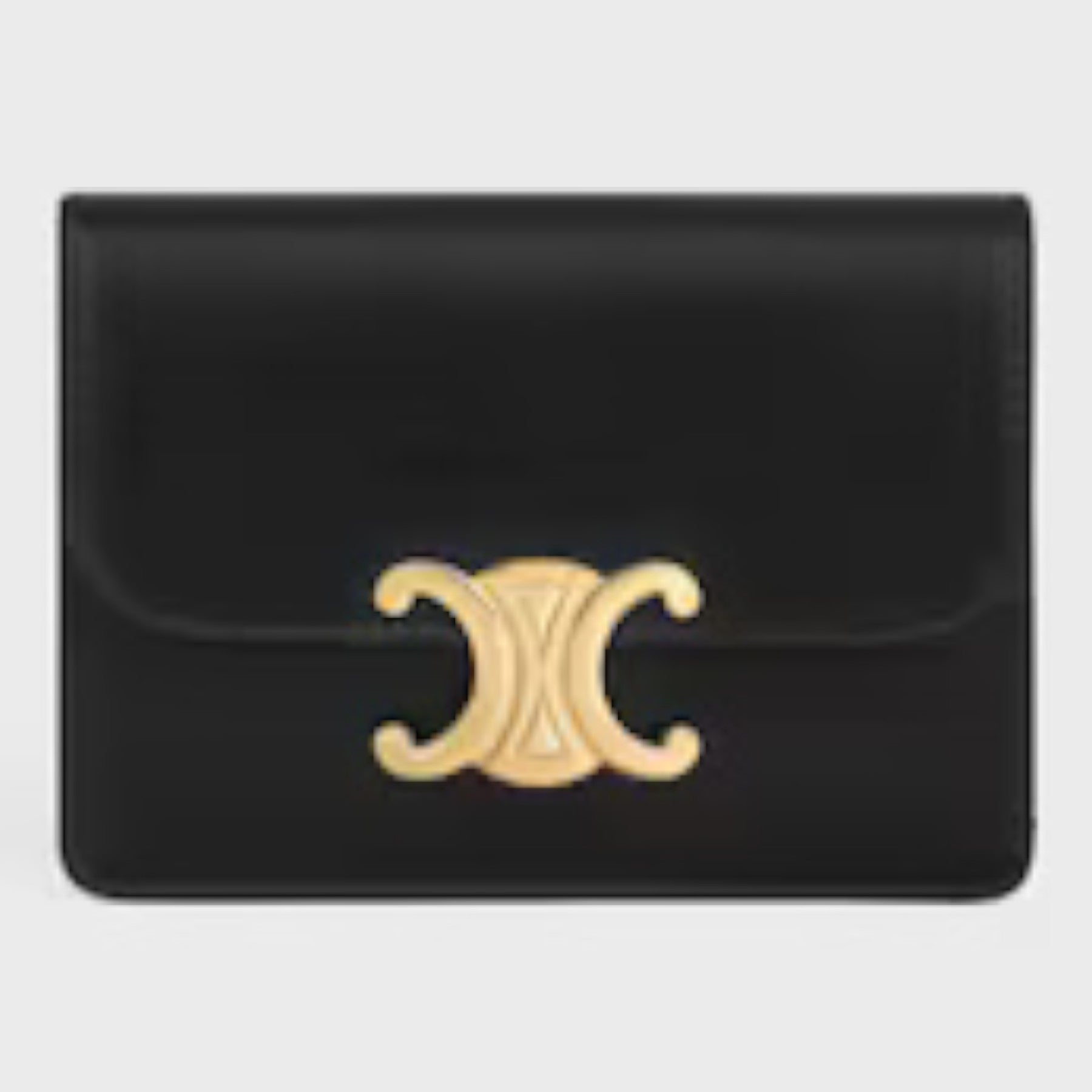 Triomphe Card Holder with Flap Shiny Calfskin