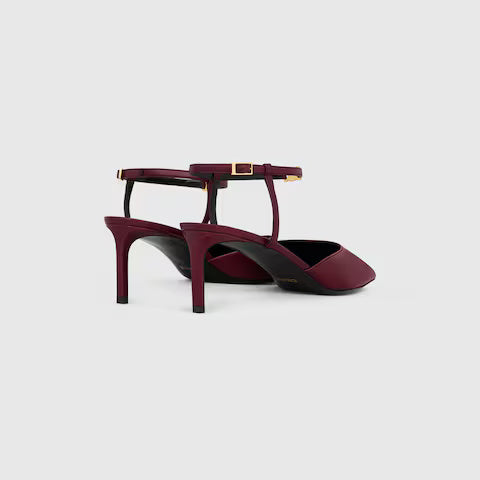Kitten Triomphe Strap Pump Lambskin Burgundy 85 mm