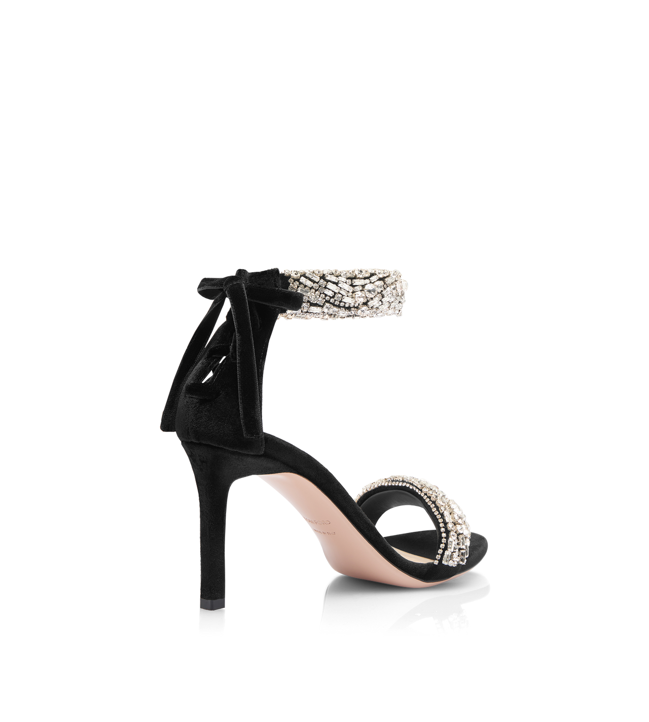 Edie Sandal Crystal-Embellished Velvet