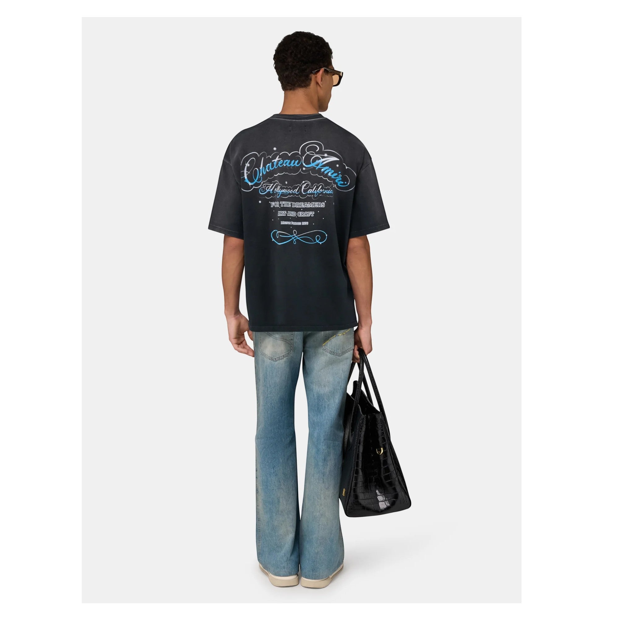 Crystal Chateau Script Oversized T-Shirt Black
