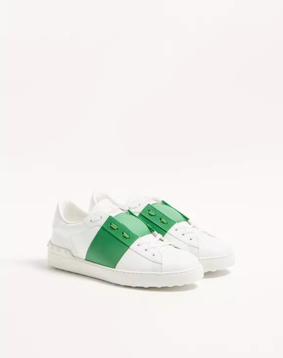 Valentino Calfskin-Open-Sneaker White/Green