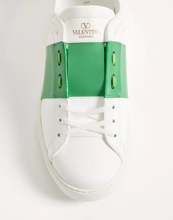 Valentino Calfskin-Open-Sneaker White/Green