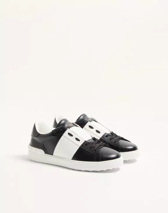 Valentino Calfskin-Open-Sneaker Black/White