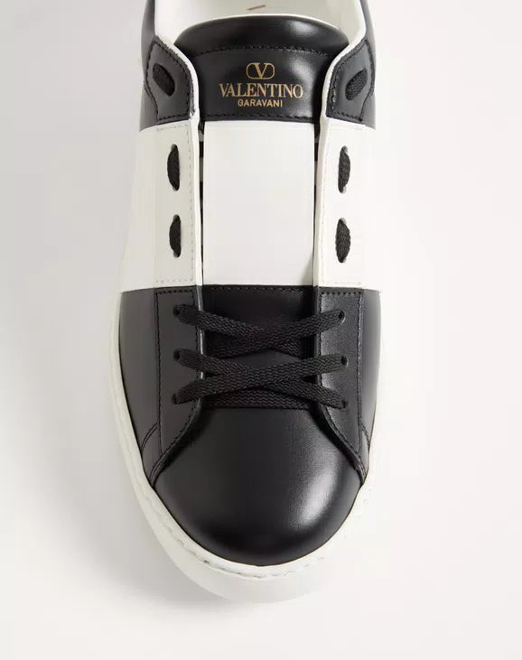 Valentino Calfskin-Open-Sneaker Black/White