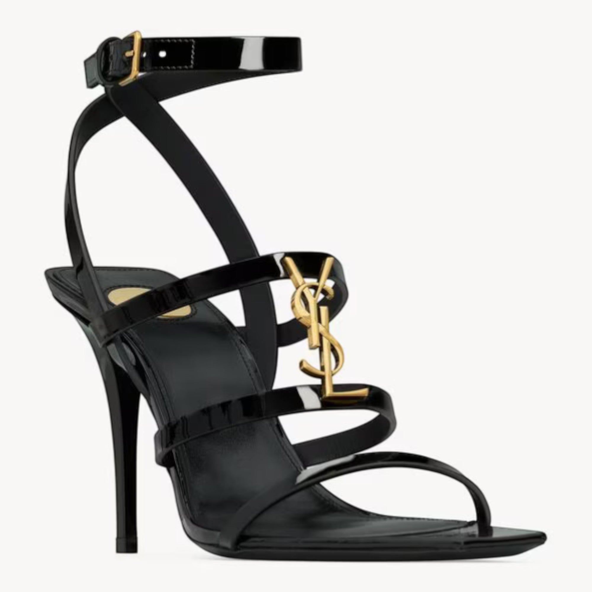 Cassandra Square Toe Sandals Black Patent