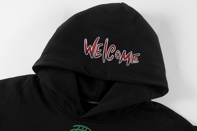 Multicolor Cross Patch Graphic Hoodie Black