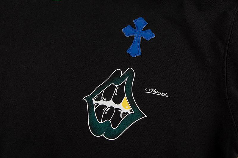 Multicolor Cross Patch Graphic Hoodie Black
