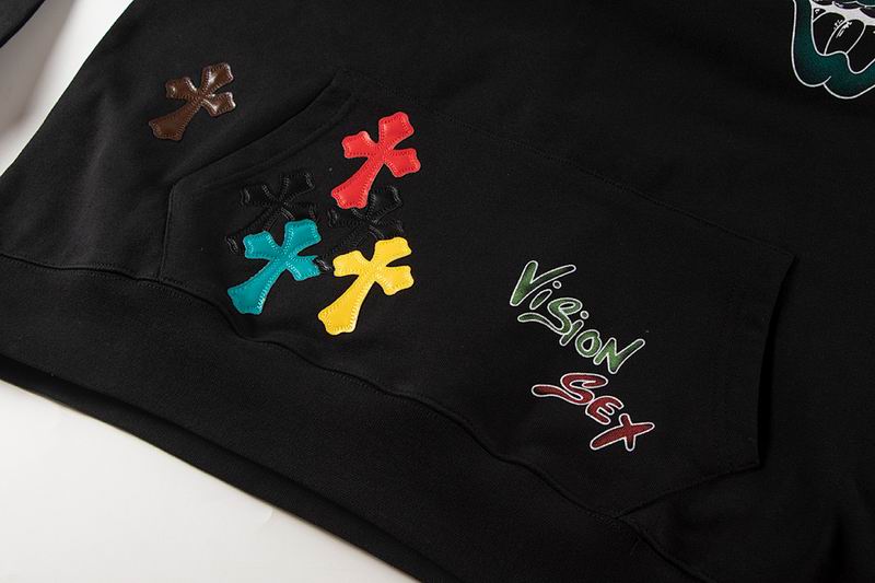 Multicolor Cross Patch Graphic Hoodie Black