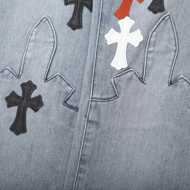 Multicolour Cross Patch Denim Jeans
