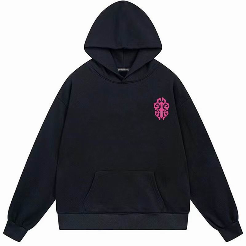 Pink Floral Cross Graphic Hoodie