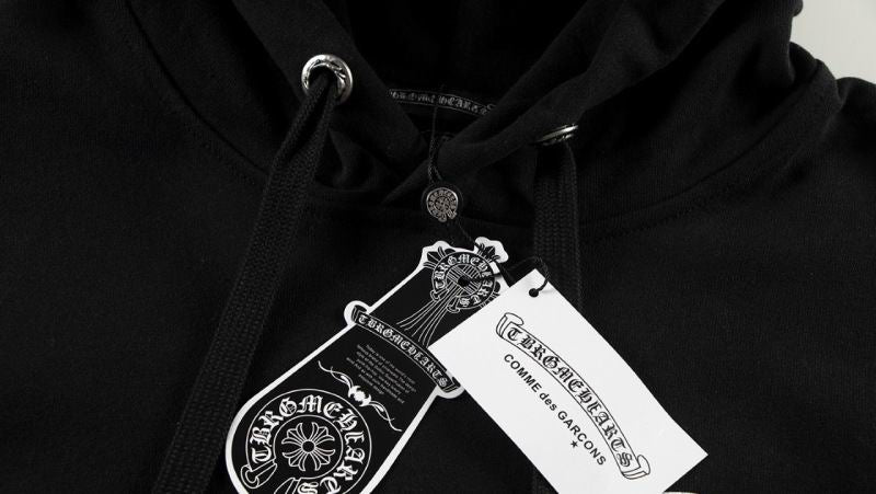 Cross Logo Pullover Hoodie Black & White