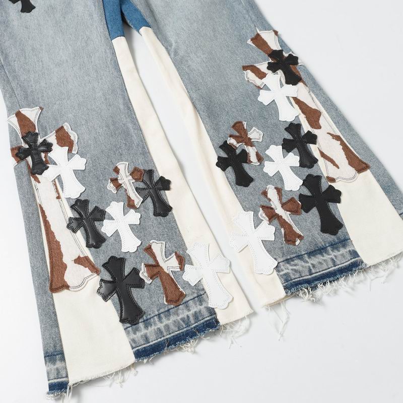 Cross Patch Denim Jeans Brown & Black