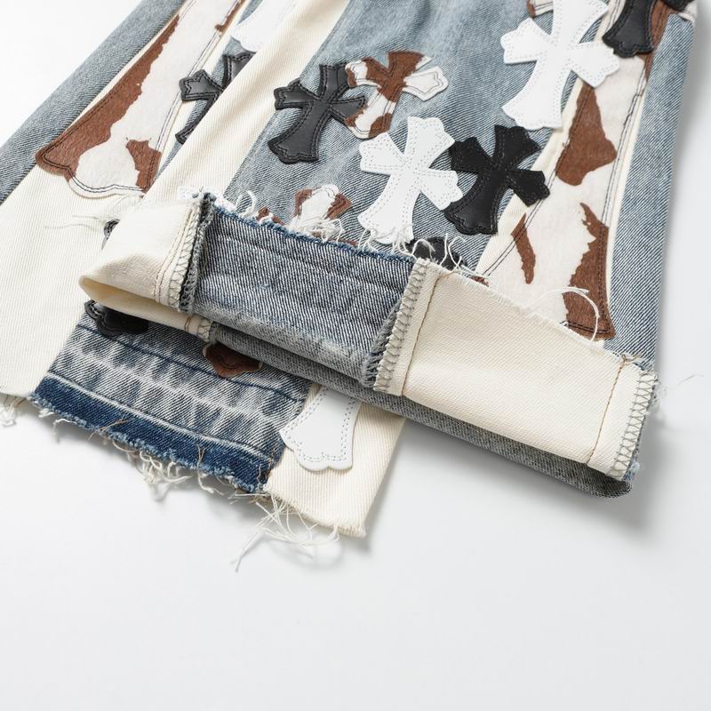 Cross Patch Denim Jeans Brown & Black