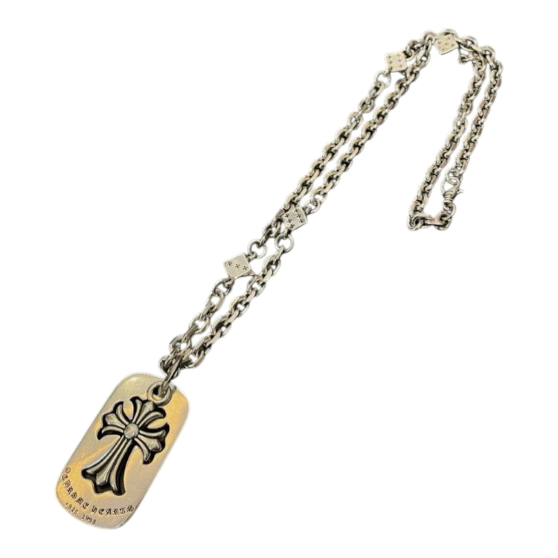 Dice Cross Dog Tag Necklace